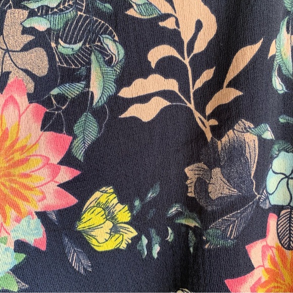 Umgee Pants Womens Size S Boho Blue Floral Front Split Wide Leg Resort Cover Up - Picture 7 of 10